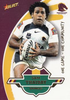 2012 Select One Community #1 Sam Thaiday Front